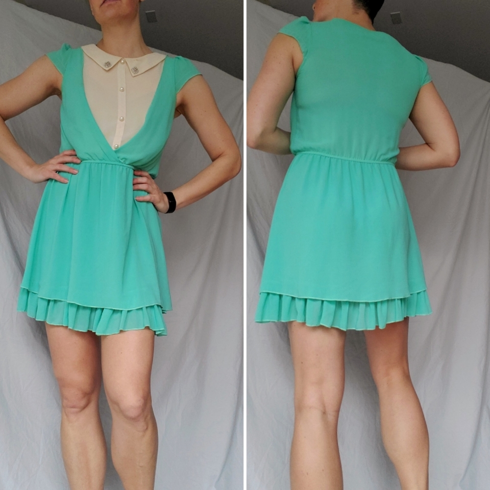 DASAP Mint Green Twee Peter Pan Collar Dress- Size Small- Discontinued/Vintage